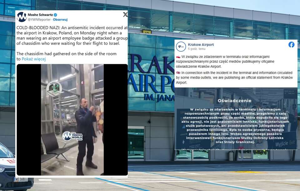 Pasażer krzyczał w języku angielskim do grupy Żydów, żeby byli cicho i by wracali do Izraela. / autor: Fratria