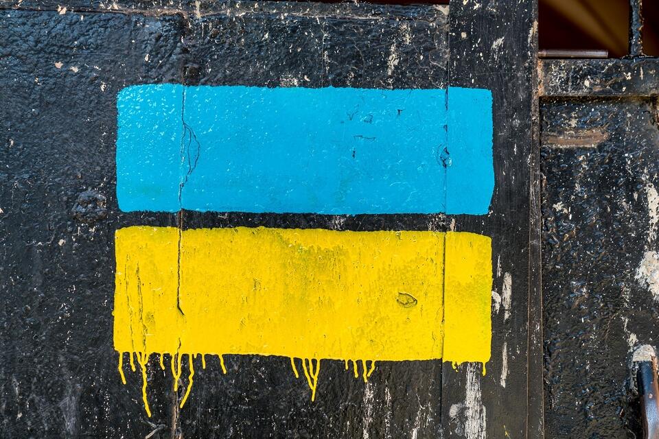 Flaga Ukrainy namalowana w Odessie (zdj. ilustracyjne) / autor: Fratria