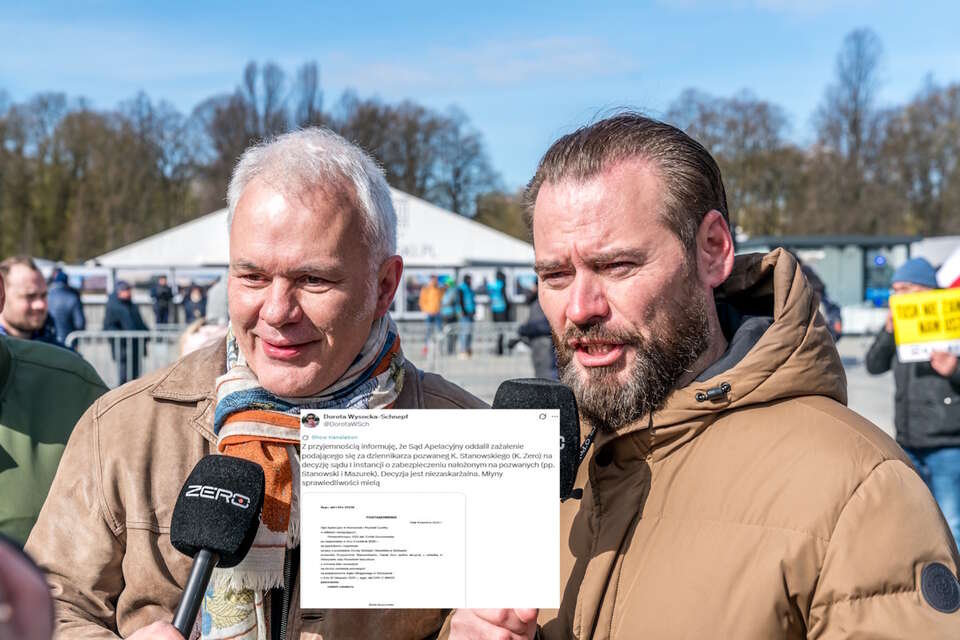 Na zdjęciu Robert Mazurek, Krzysztof  Stanowski oraz wpis Doroty Wysockiej-Schnepf (screen z X) / autor: Fratria/X-Dorota Wysocka-Schnepf