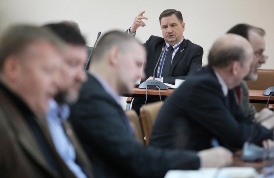 Szef NSZZ "S" na posiedzeniu Sztabu Protestacyjnego. Fot. PAP / Paweł Supernak