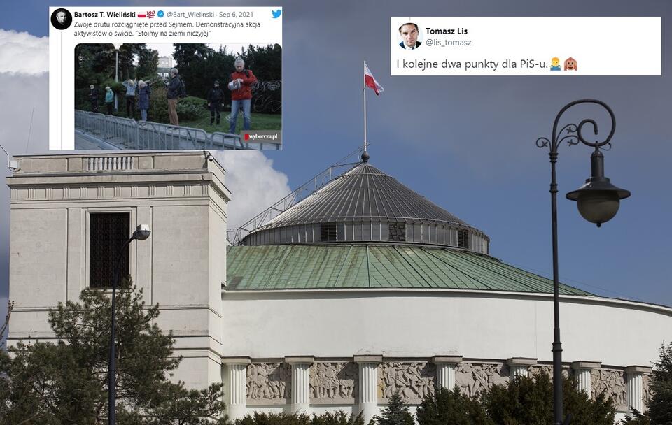 Prowokacja przed Sejmem i spór dziennikarzy / autor: Fratria/Twitter