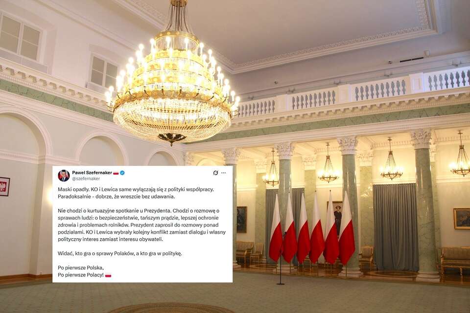 Pałac Prezydencki i wpis szefa gabinetu prezydenta Pawła Szefernakera / autor: Fratria/X