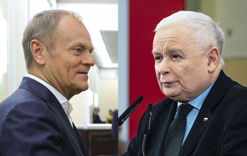 Donald Tusk, Jarosław Kaczyński / autor: Fratria