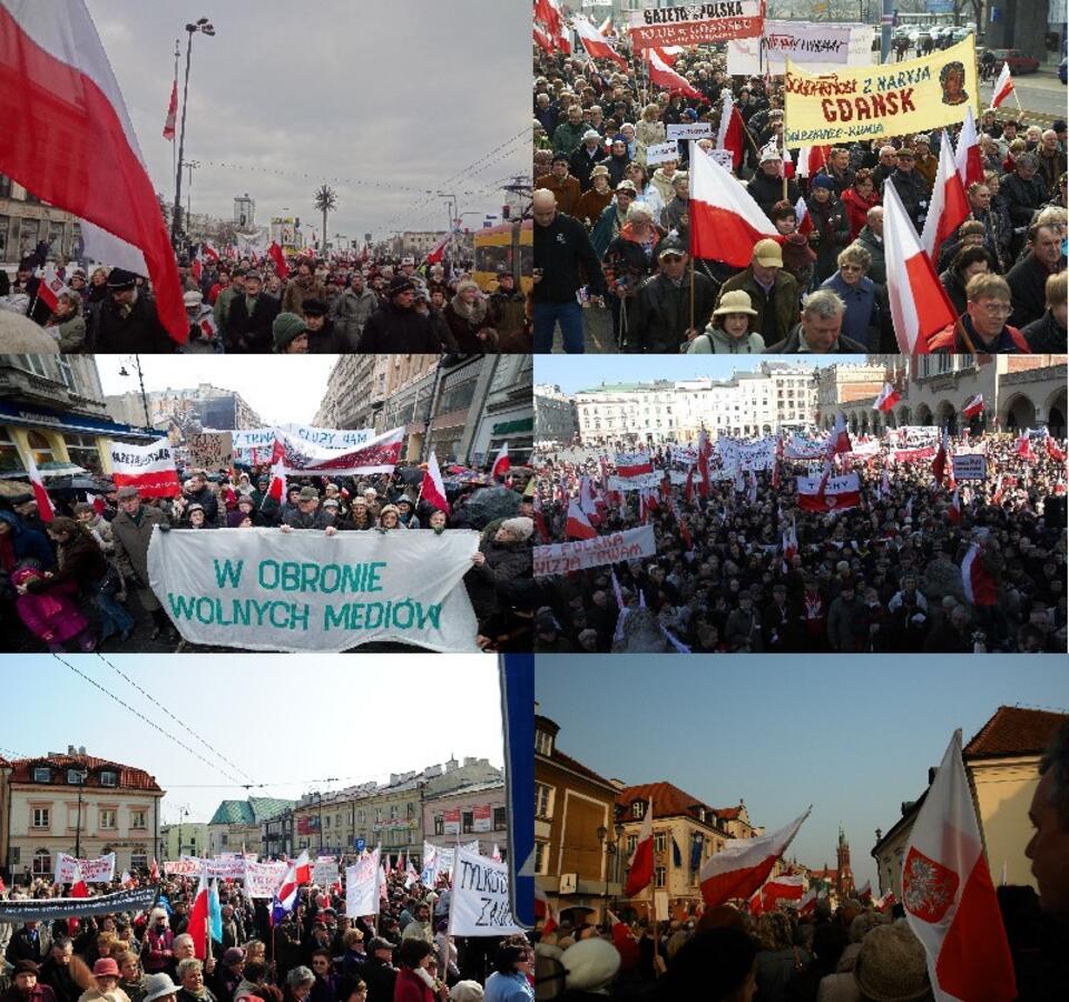 Marsze w obronie TV Trwam odbyły się w wielu polskich miastach