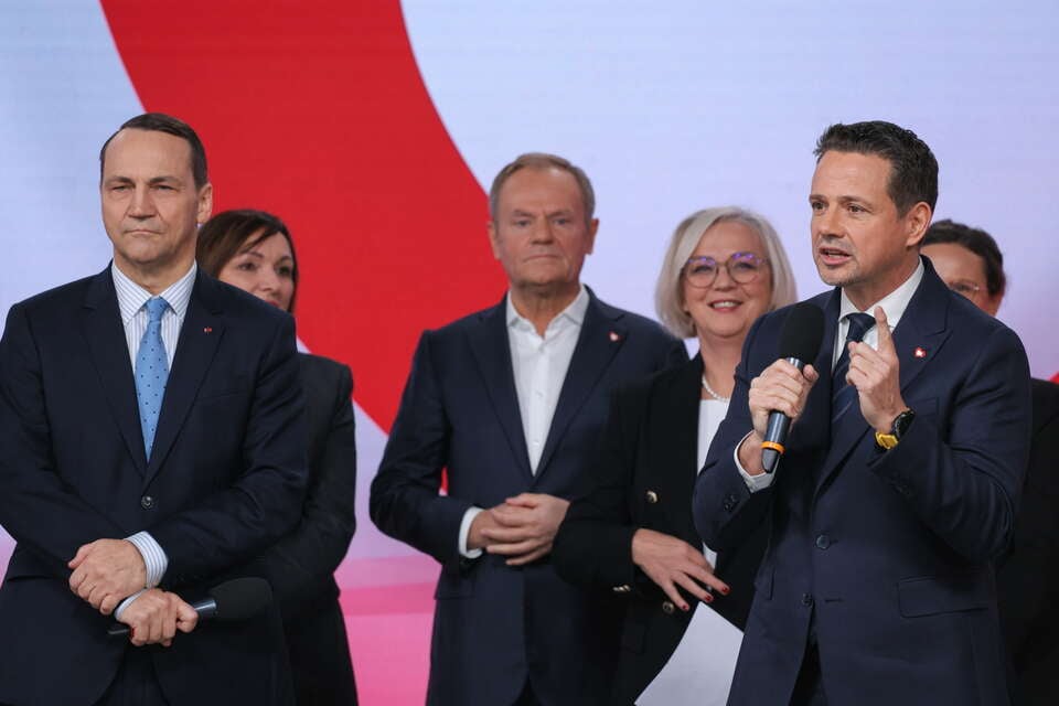 Radosław SIkorski, Donald Tusk, Rafał Trzaskowski  / autor:  PAP/Paweł Supernak