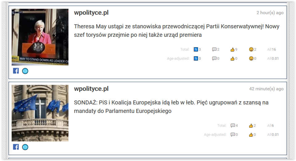 Te dwie informacje agregator 'naukowców z oksfordu też uznał za informacje śmieciowe' / autor: wPolityce.pl