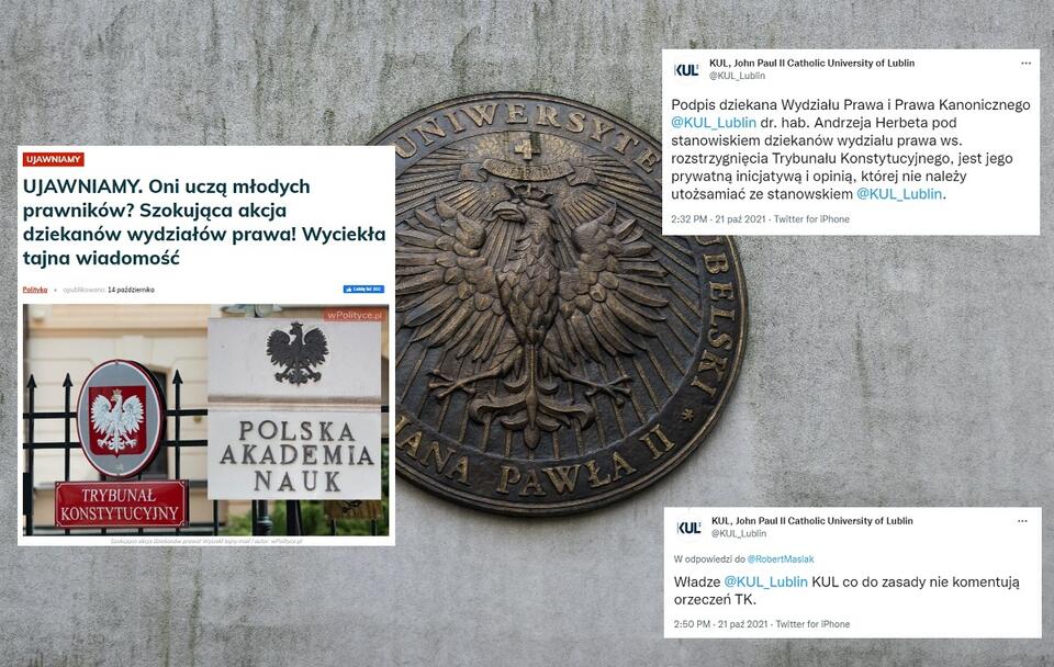 zdjęcie w tle - herb Katolickiego Uniwersytetu Lubelskiego Jana Pawła II / autor: Fratria/wPolityce.pl/Twitter