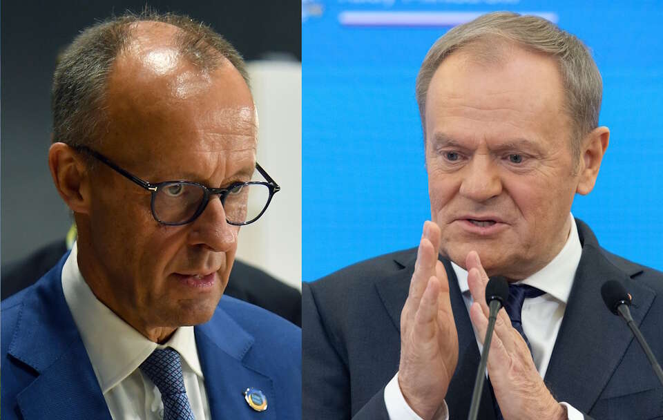 Friedrich Merz, Donald Tusk / autor: Fratria/PAP/EPA/FABIO CIMAGLIA
