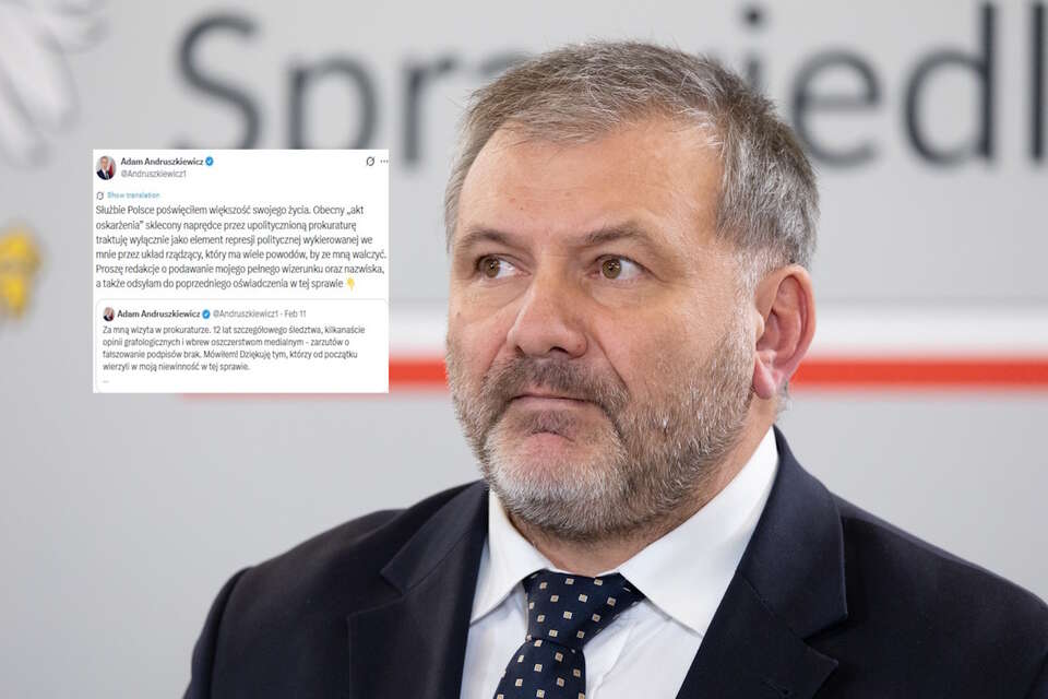 Na zdjęciu Waldemar Żurek oraz wpis Adama Andruszkiewicza (screen z X) / autor: Fratria/X-Adam Andruszkiewicz (screen)