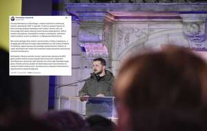 na zdjęciu prezydent Ukrainy Wołodymyr Zełenski w Warszawie / autor: Fratria/X