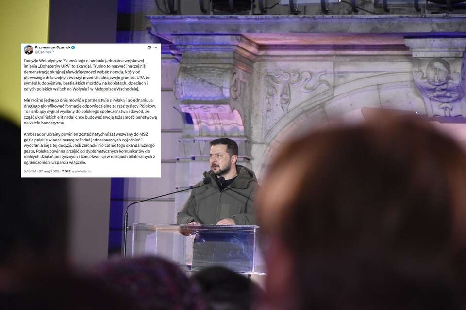 na zdjęciu prezydent Ukrainy Wołodymyr Zełenski w Warszawie / autor: Fratria/X