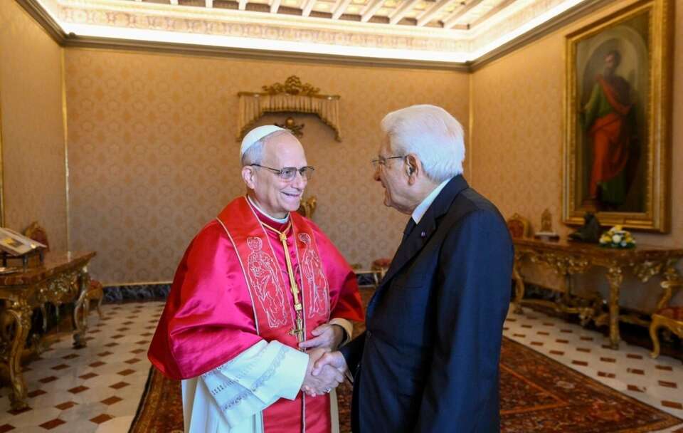 Papież Leon XIV i Sergio Mattarella / autor: Vatican Media