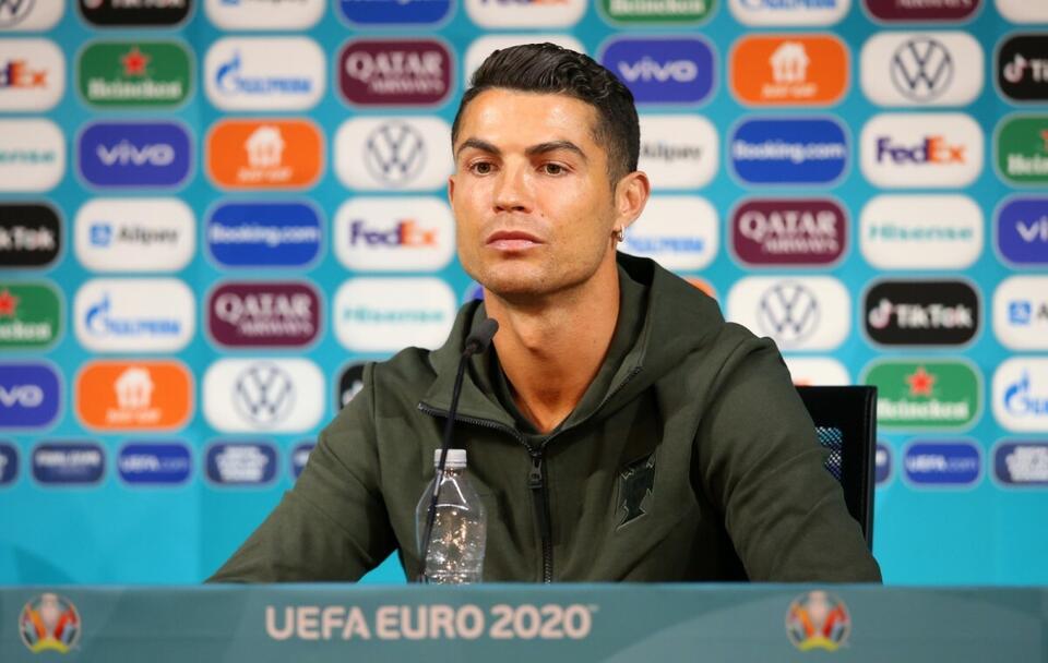 Cristiano Ronaldo podczas konferencji prasowej  / autor: PAP/EPA/UEFA HANDOUT