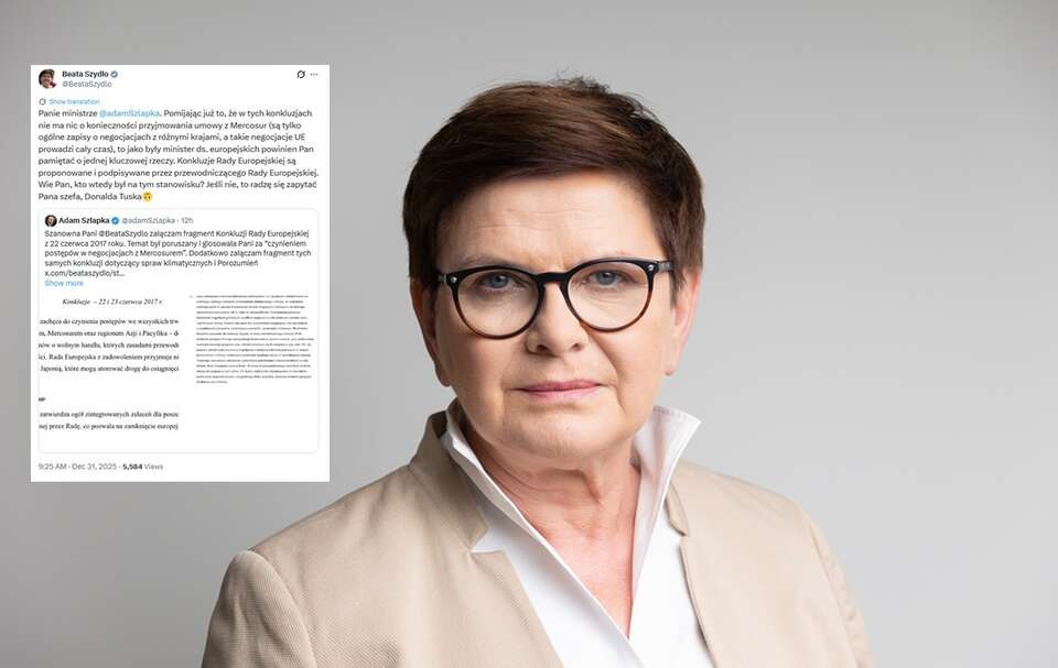 Umowa z Mercosurem. Szydło odpowiada na atak Szłapki