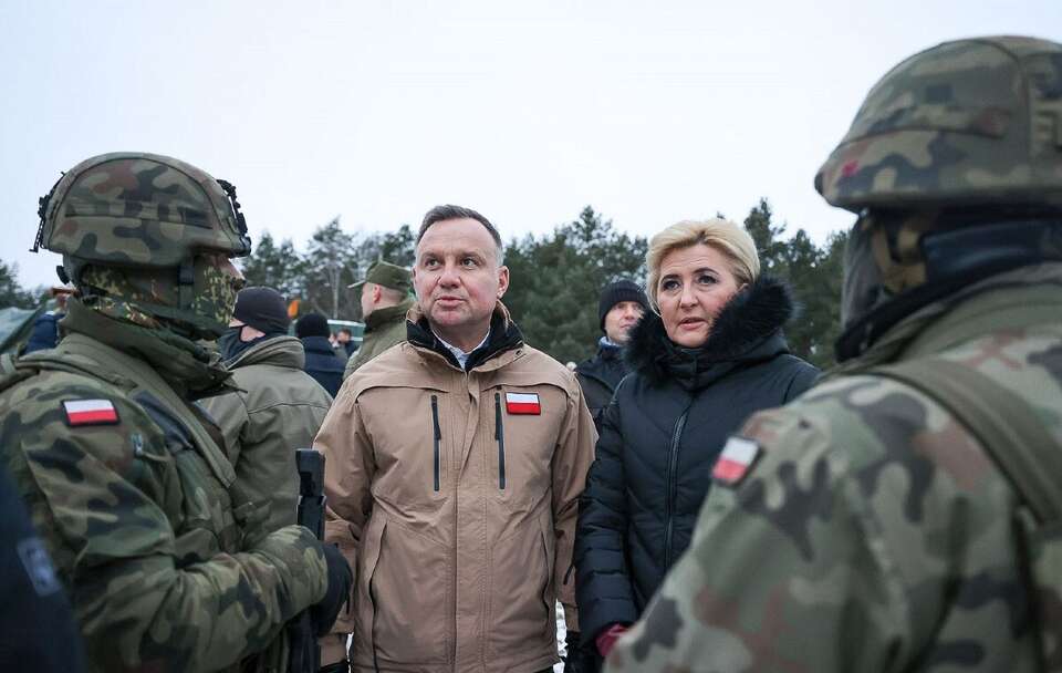 Para Prezydencka z wizytą na granicy polsko-białoruskiej w 2022 roku / autor: Grzegorz Jakubowski/KPRP
