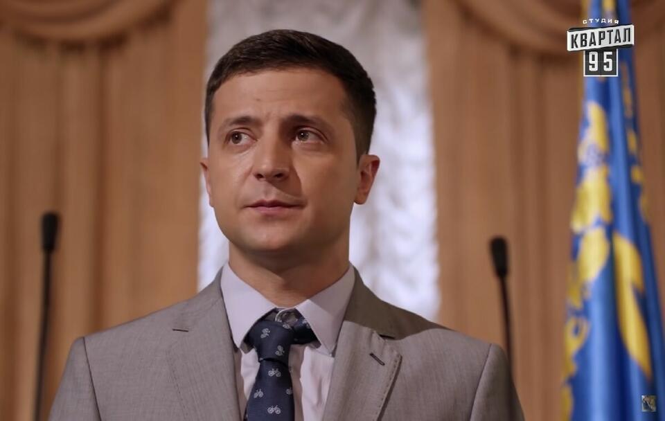 Wołodymyr Zełenski w serialu "Sługa Narodu" / autor: YouTube/Слуга народа/Kwartał 95 (screenshot)