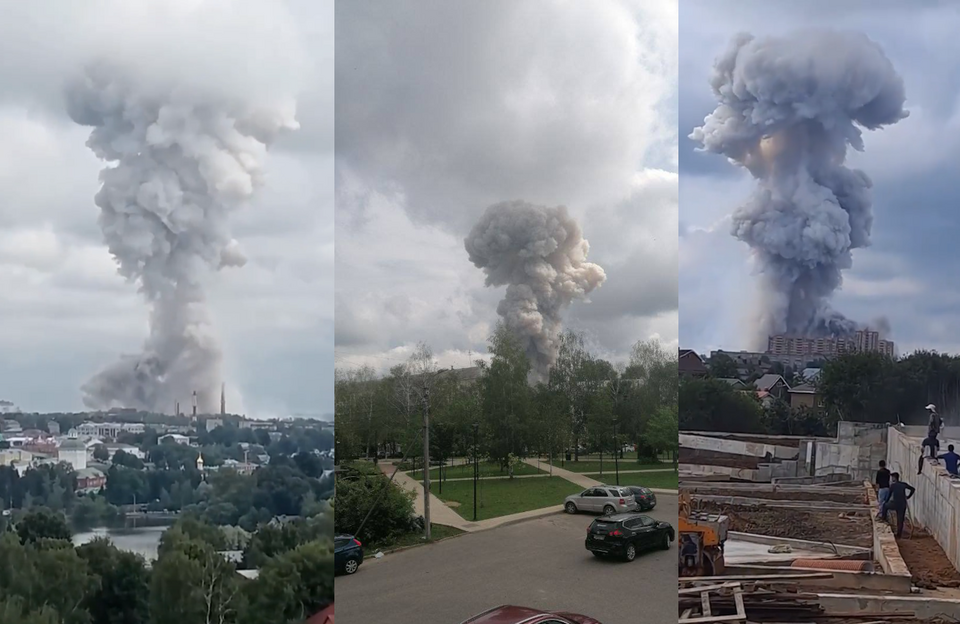 Potężna eksplozja w zakładzie przemysłowym pod Moskwą! / autor: screenshot Twitter @wartranslated
