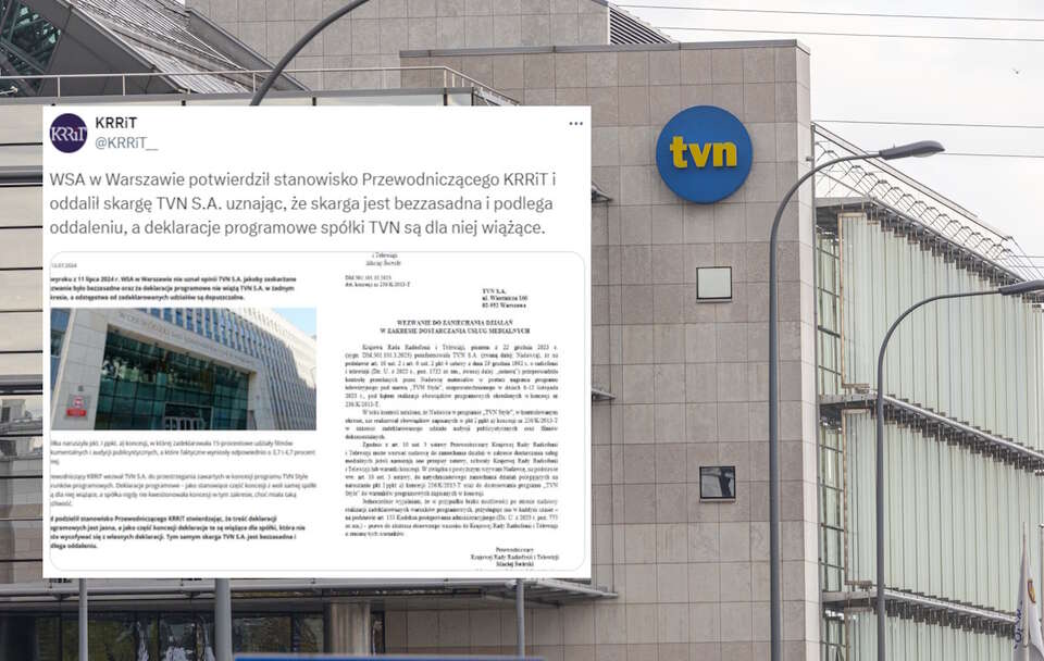 TVN przegrał w sądzie z Krajową Radą Radiofonii i Telewizji