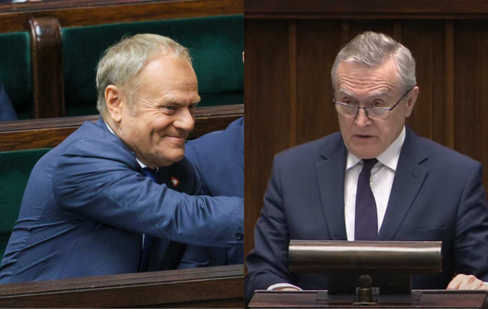Donald Tusk; Piotr Gliński / autor: PAP/Rafał Guz/Sejm