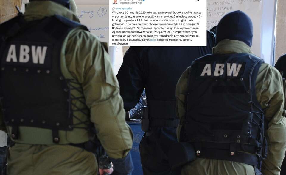 Sąd zastosował trzymiesięczny areszt wobec zatrzymanego przez Agencję Bezpieczeństwa Wewnętrznego Polaka, podejrzewanego o zgłoszenie gotowości działania na rzecz obcego wywiadu. Na zdjęciu: funkcjonariusze ABW / autor: Fratria
