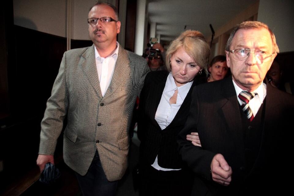 Beata Sawicka  opuszcza sąd po ogłoszeniu wyroku. PAP/Tomasz Gzell