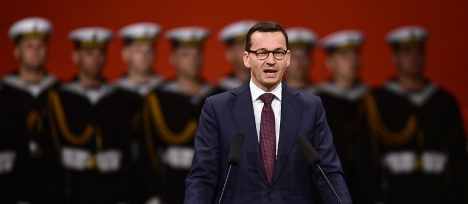 Premier Mateusz Morawiecki na Westerplatte / autor: PAP/Marcin Gadomski