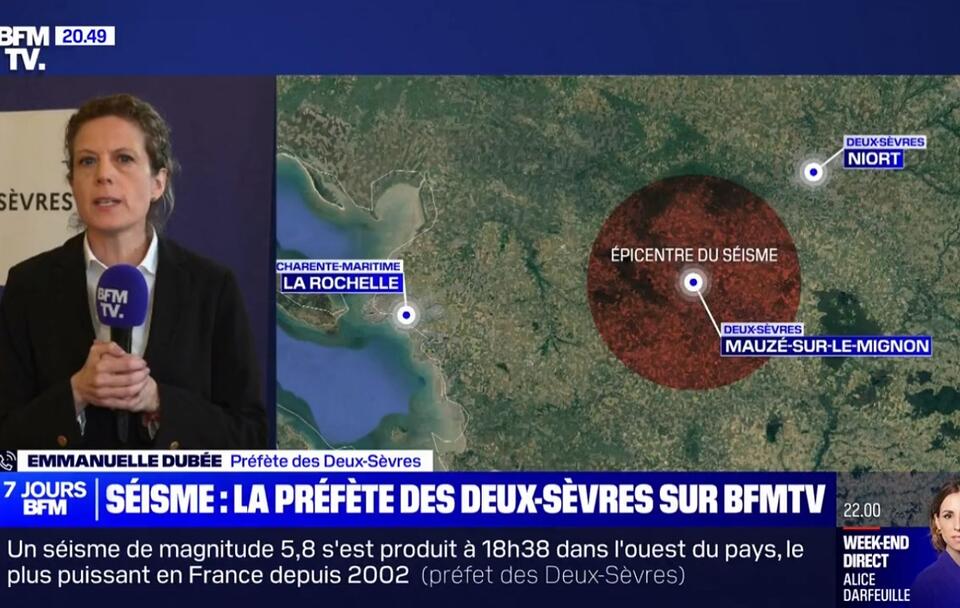 Trzęsienie ziemi we Francji / autor: Twitter/@BFMTV (screenshot)