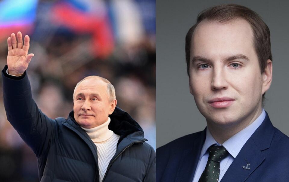 Władimir Putin fetowany na moskiewskim stadionie/Sekretarz stanu w KPRM Adam Andruszkiewicz / autor: PAP/EPA/Fratria