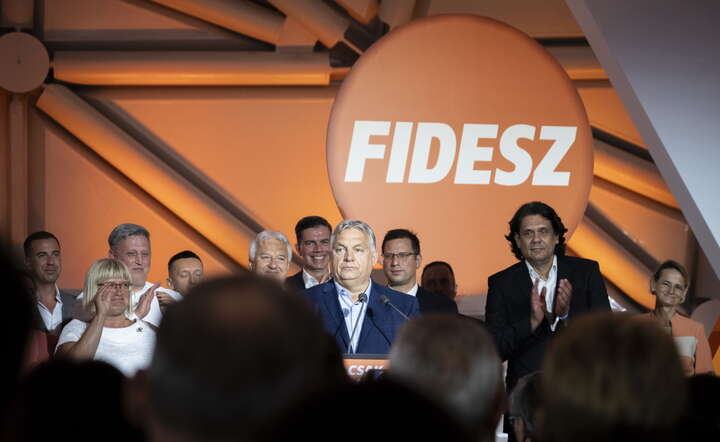 Viktor Orban w sztabie Fideszu / autor: Vivien Cher Benko/EPA/PAP