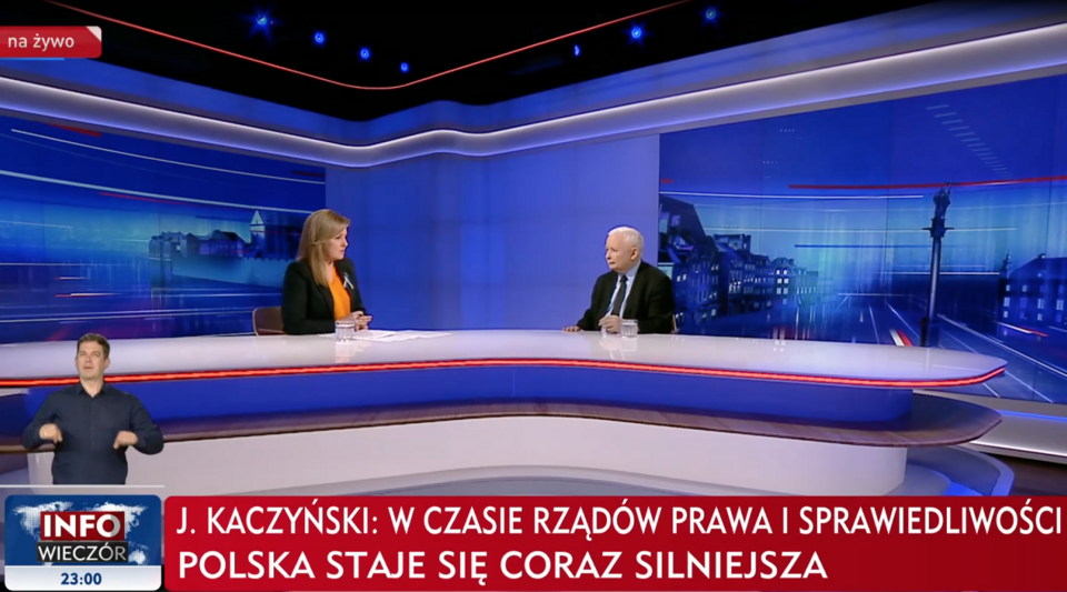 Jarosław Kaczyński: Ukraina walczy w sposób budzący podziw / autor: screenshot/TVP