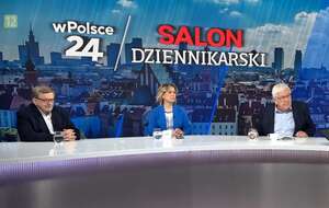 Marzena Nykiel, Stanisław Janecki oraz Marek Markiewicz na antenie Telewizji wPolsce24 / autor: Telewizja wPolsce24