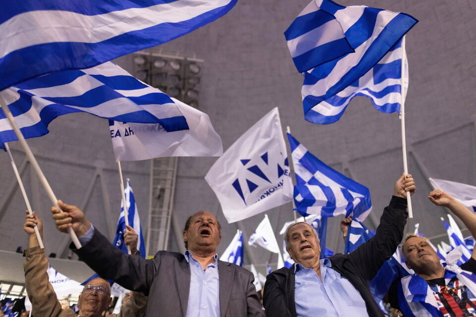 przedwyborczy wiec przywódcy Nowej Dimokratii Kyriakosa Mitsotakisa w Salonikach 
