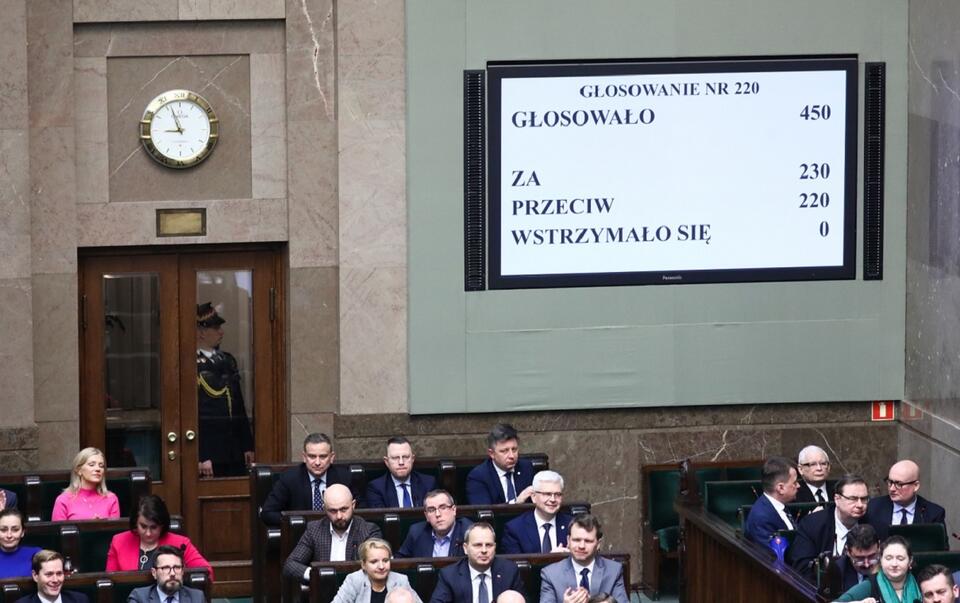 Wyniki głosowania ws. budżetu na 2023 r. / autor: PAP/Tomasz Gzell
