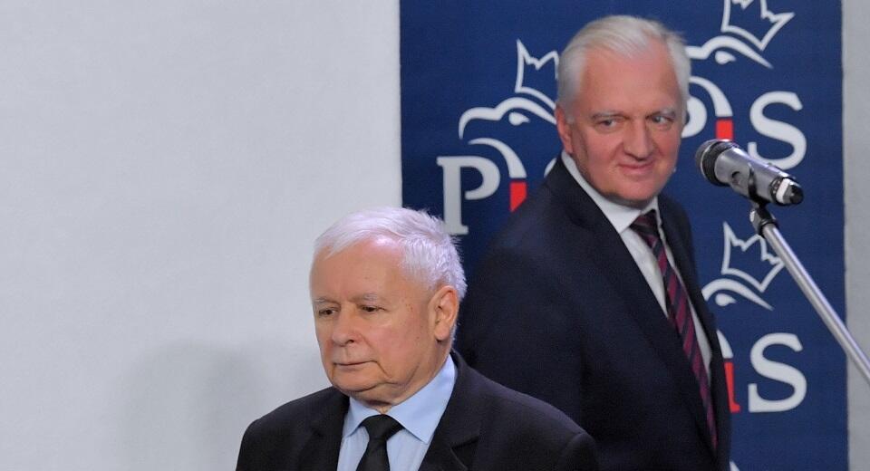 Jarosław Gowin, Jarosław Kaczyński / autor: PAP/Radek Pietruszka