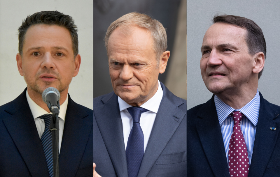 Rafał Trzaskowski, Donald Tusk, Radosław Sikorski / autor: Fratria