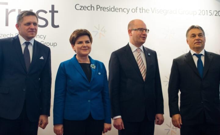 Premier Beata Szydło i szefowie rządów V4 na spotkaniu w Pradze, fot. PAP/EPA/FILIP SINGER