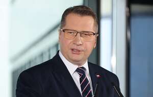 Wiceprezes PiS Przemysław Czarnek podczas debaty programowej „Myśląc Polska – Alternatywa 2.0 – Gospodarka i Finanse” w stołecznym biurowcu Zebra Tower. / autor: PAP/Albert Zawada