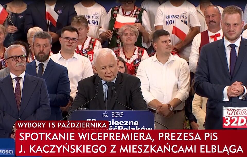 Wicepremier, prezes PiS Jarosław Kaczyński / autor: screenshot/TVP INfO