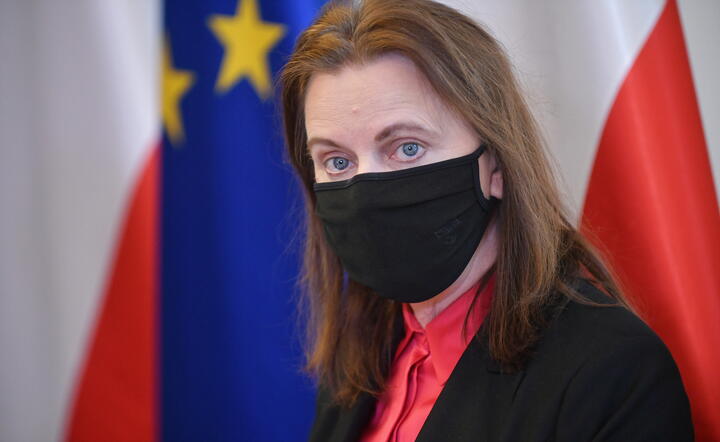 Gertruda Uścińska podczas briefingu nt. Tarczy Antykryzysowej / autor: PAP