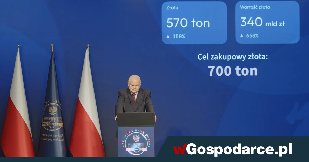 Glapiński: mamy już 570 ton złota