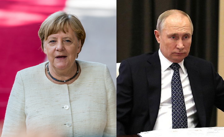 kanclerz Angela Merkel i prezydent Wladimir Putin / autor: Fratria