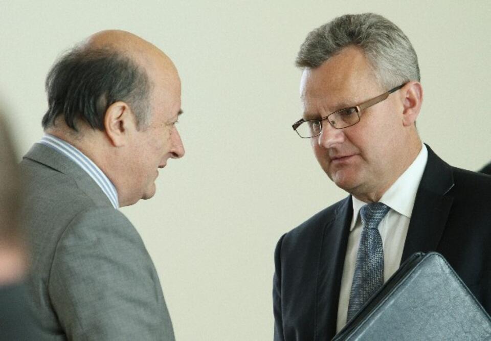 Minister finansów Jacek Rostowski i minister skarbu Aleksander Grad, PAP