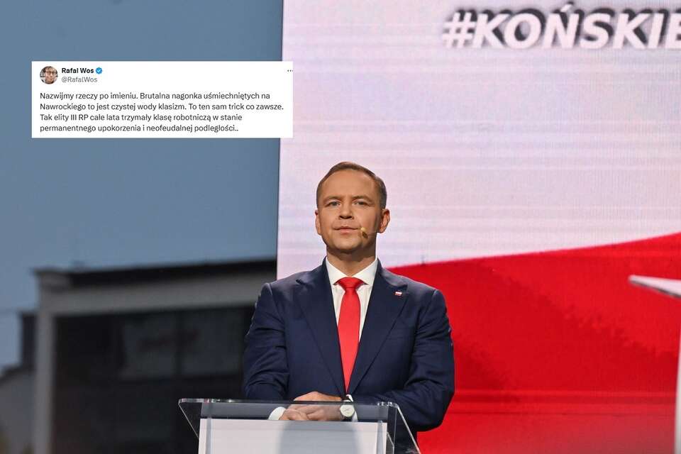 Karol Nawrocki podczas debaty w Końskich / autor: PAP/Piotr Polak, X/Rafał Woś