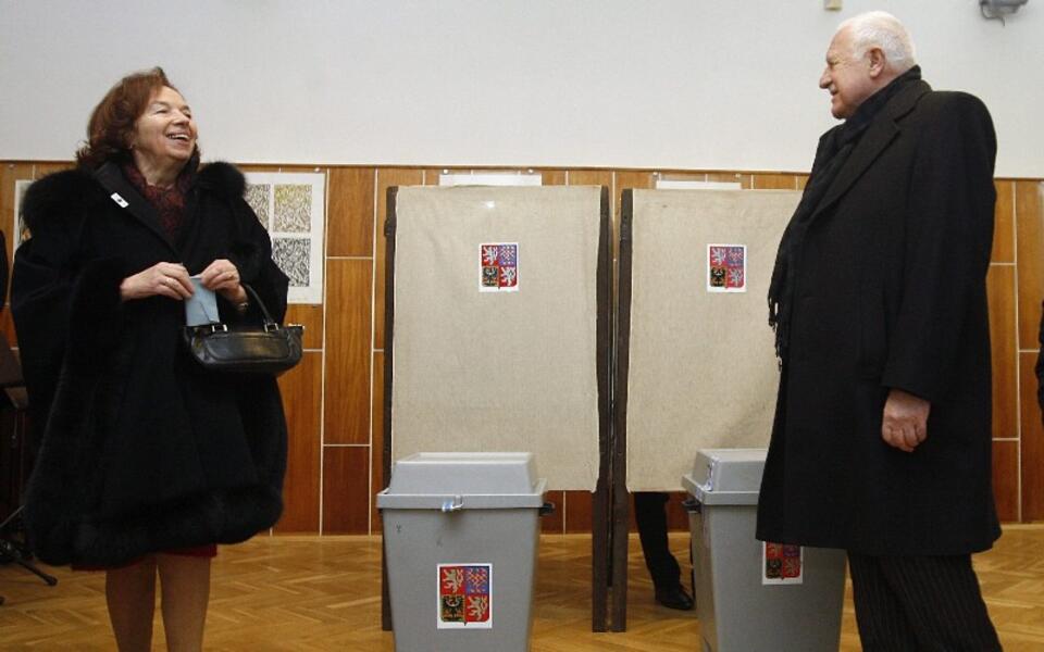 Prezydent Czech Vaclav Klaus z żoną Liwią, PAP/EPA