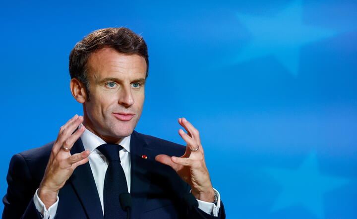 prezydent Francji Emmanuel Macron / autor: PAP/EPA/STEPHANIE LECOCQ