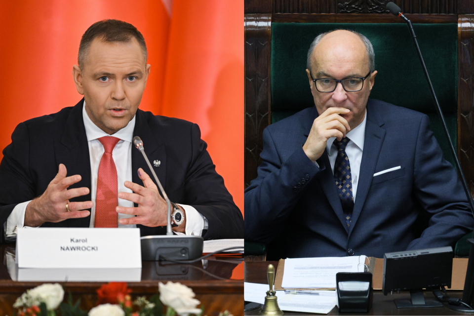 Prezydent Karol Nawrocki /  marszałek Sejmu Włodzimierz Czarzasty / autor: PAP