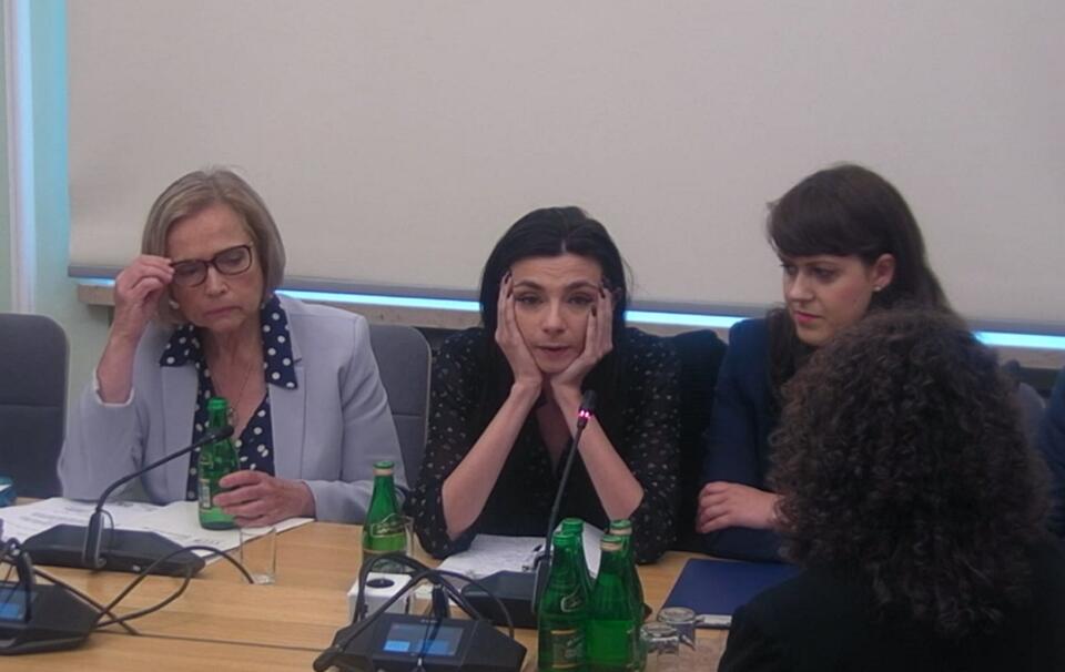 Pani Joanna na posiedzeniu zespołu parlamentarnego / autor: screen: sejm.gov.pl