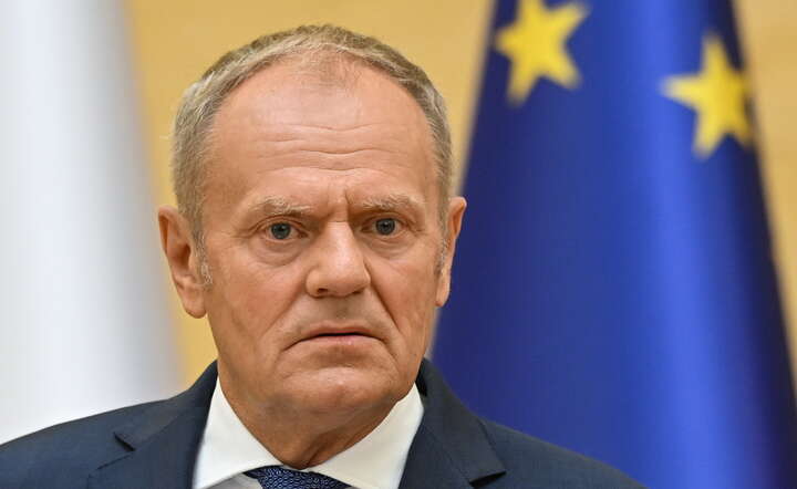 Premier Donald Tusk podczas konferencji prasowej w Kancelarii Prezesa Rady Ministrów w Warszawie / autor: PAP/Radek Pietruszka
