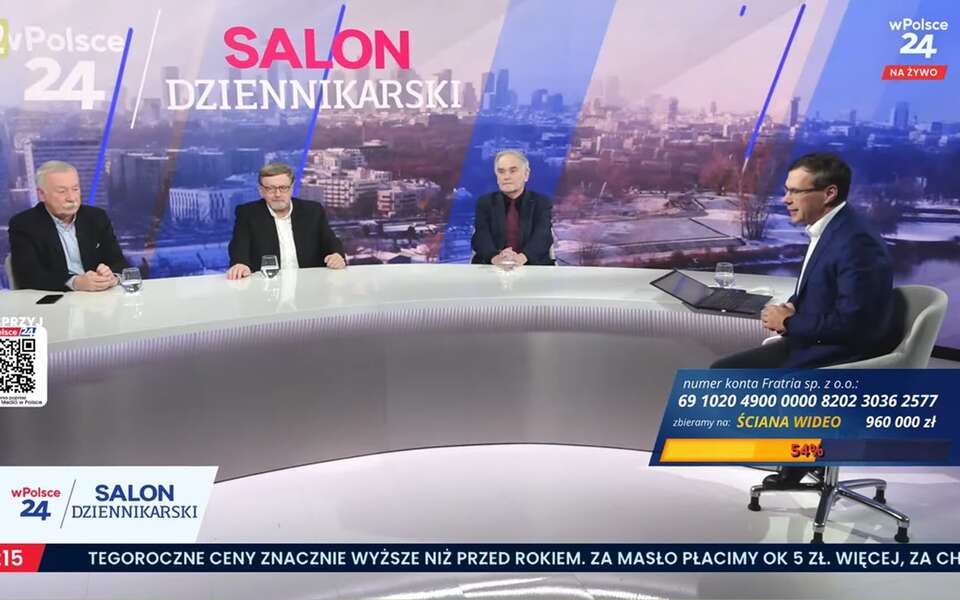 "Salon Dziennikarski" na antenie wPolsce24 / autor: YT: TV wPolsce24