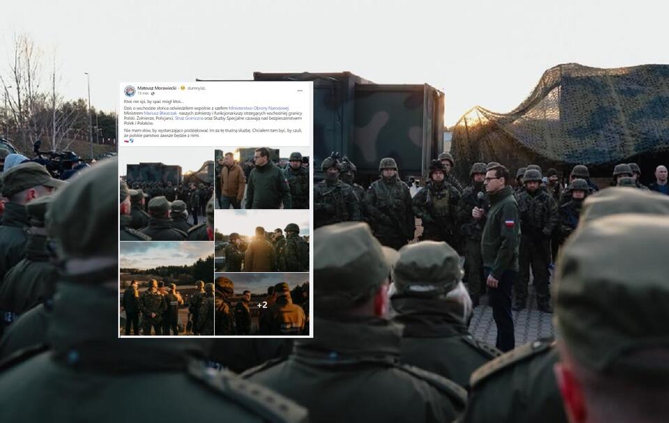 Premier odwiedził żołnierzy i funkcjonariuszy strzegących wschodniej granicy / autor: Facebook/Mateusz Morawiecki